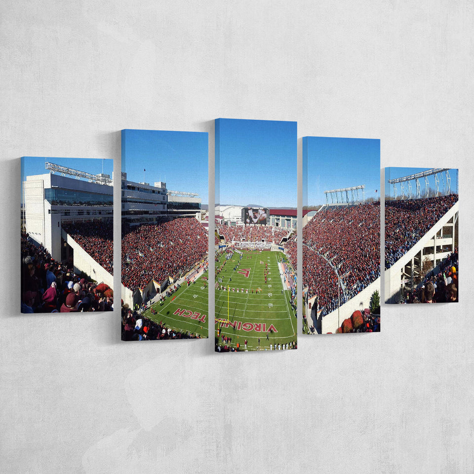Virginia Tech Stadium Canvas Prints Lane Stadium Wall Art American,Multi Panels,Sport Stadium Art Prints, Fan Gift
