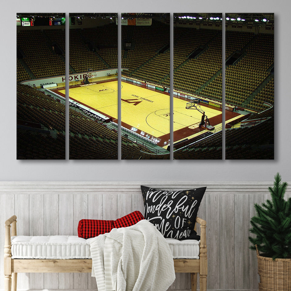 Virginia Tech Hokies Wall Art Cassell Coliseum Stadium Canvas Prints,Multi Panels B,Sport Stadium Art Prints, Fan Gift