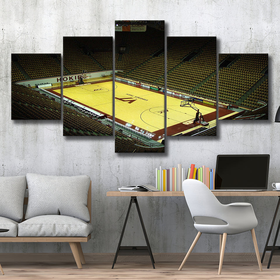Virginia Tech Hokies Wall Art Cassell Coliseum Stadium Canvas Prints,Multi Panels,Sport Stadium Art Prints, Fan Gift