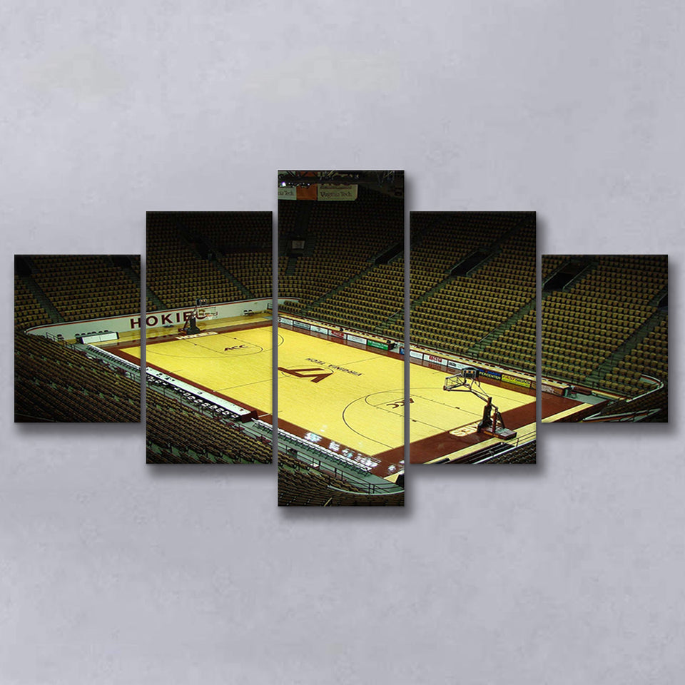 Virginia Tech Hokies Wall Art Cassell Coliseum Stadium Canvas Prints,Multi Panels,Sport Stadium Art Prints, Fan Gift