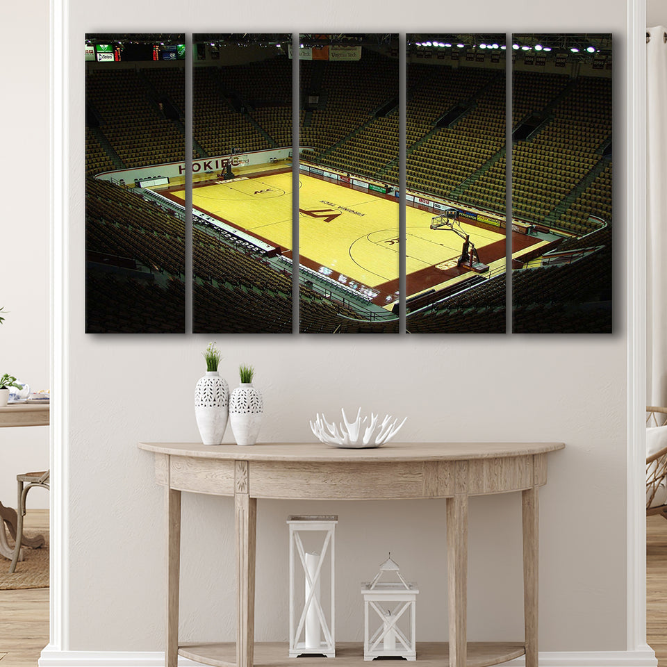 Virginia Tech Hokies Wall Art Cassell Coliseum Stadium Canvas Prints,Multi Panels B,Sport Stadium Art Prints, Fan Gift