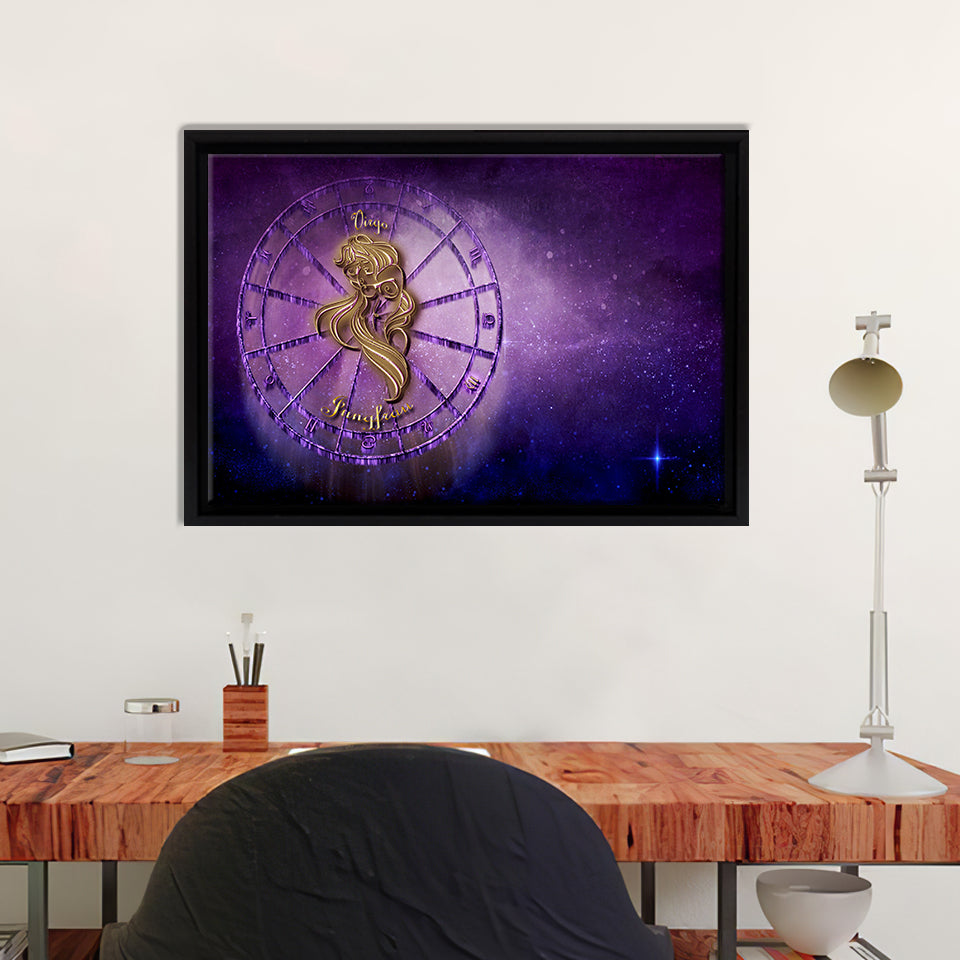Virgo Zodiac Sign Framed Canvas Wall Art - Canvas Prints, Prints For Sale, Painting Canvas,Framed Prints
