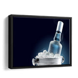 Vodka On Bucket With Ice Framed Canvas Wall Art - Framed Prints, Canvas Prints, Prints for Sale, Canvas Painting