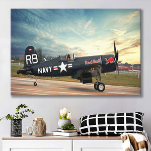 Vought F4U Corsair Red Bull Canvas Prints Wall Art Decor - Painting Canvas, Art Prints, Ready to Hang