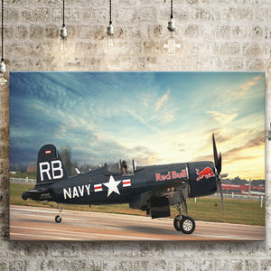 Vought F4U Corsair Red Bull Canvas Prints Wall Art Decor - Painting Canvas, Art Prints, Ready to Hang