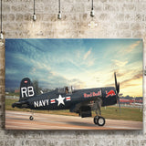 Vought F4U Corsair Red Bull Canvas Prints Wall Art Decor - Painting Canvas, Art Prints, Ready to Hang