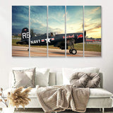 Vought F4U Corsair Red Bull 5 Piece B Canvas Prints Wall Art Decor - Painting Canvas, Multi Panels