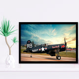 Vought F4U Corsair Red Bull Framed Art Prints Wall Decor - Painting Art, Framed Picture, Ready to Hang