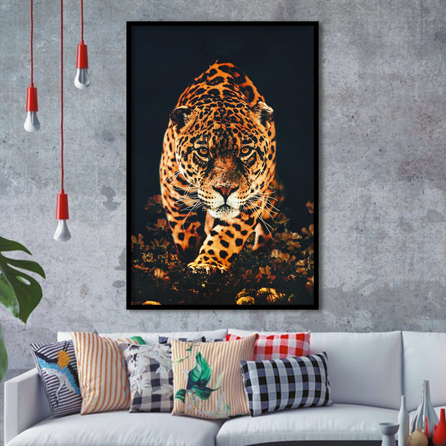 Walking Leopard Framed Art Prints Wall Decor - Art Prints, Framed Picture,For Sale, Ready to hang