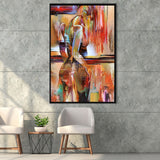 Woman Of Peru Framed Canvas Prints Wall Art Home Decor - Painting Canvas,Black Frame, Ready to hang