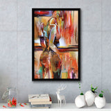 Woman Of Peru Framed Canvas Prints Wall Art Home Decor - Painting Canvas,Black Frame, Ready to hang