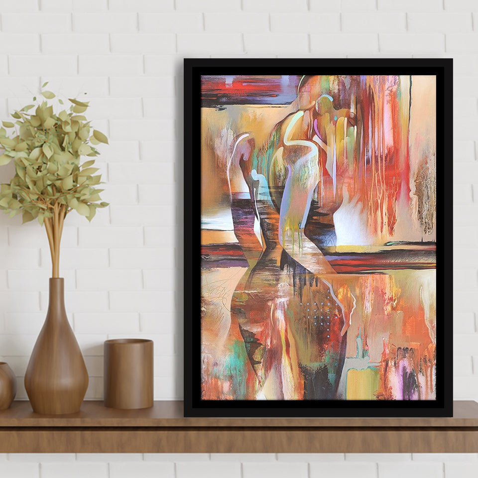 Woman Of Peru Framed Canvas Prints Wall Art Home Decor - Painting Canvas,Black Frame, Ready to hang