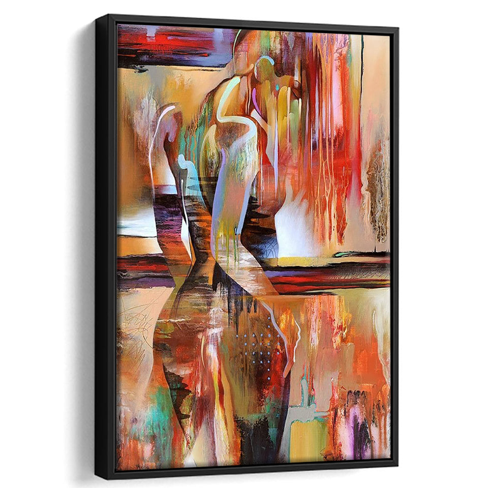 Woman Of Peru Framed Canvas Prints Wall Art Home Decor - Painting Canvas,Black Frame, Ready to hang