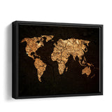 World Map On Grunge Background Canvas Wall Art - Painting Canvas, Canvas Prints, Painting Art, Prints for Sale