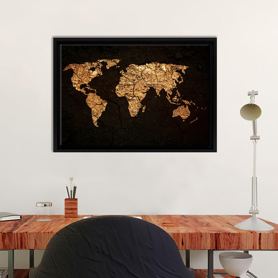 World Map On Grunge Background Canvas Wall Art - Painting Canvas, Canvas Prints, Painting Art, Prints for Sale