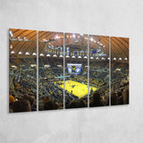 WVU Mountaineers Wall Art WVU Coliseum Stadium Canvas Prints Basketball,Multi Panels B,Sport Stadium Art Prints, Fan Gift