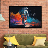 Walking Astronaut Wall Art, Space Water Color Painting Art Framed Art Prints Wall Decor, Framed Picture, Large Art Prints