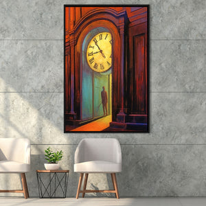 Walking Through The Time Life Framed Canvas Prints Wall Art, Floating Frame, Large Canvas Home Decor