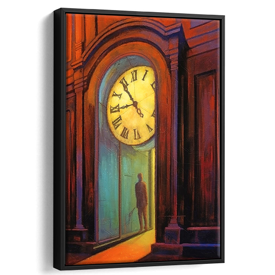 Walking Through The Time Life Framed Canvas Prints Wall Art, Floating Frame, Large Canvas Home Decor