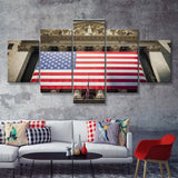 Wall Street New York Stock Exchange Entrance 5 Pieces Canvas Prints Wall Art - Painting Canvas, Multi Panels, Wall Decor