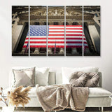 Wall Street New York Stock Exchange Entrance 5 Pieces Canvas Prints Wall Art - Painting Canvas, Multi Panels, Wall Decor