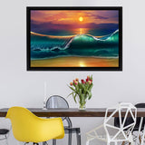 Wallpaper Art Sunset Beach Sea Waves Framed Canvas Wall Art - Canvas Prints, Prints For Sale, Painting Canvas,Framed Prints
