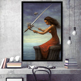 Warrior Black Woman Framed Art Prints Wall Decor, Framed Picture, Large Picture