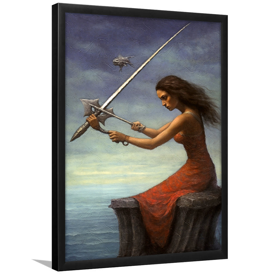 Warrior Black Woman Framed Art Prints Wall Decor, Framed Picture, Large Picture