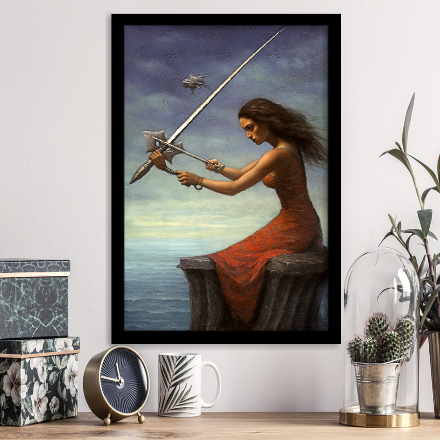 Warrior Black Woman Framed Art Prints Wall Decor, Framed Picture, Large Picture