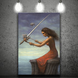 Warrior Black Woman Canvas Prints Wall Art, Home Living Room Decor, Large Canvas