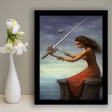 Warrior Black Woman Framed Art Prints Wall Decor, Framed Picture, Large Picture