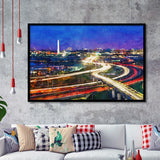 Washington Dc Skyline Highways Monuments City Art Watercolor Framed Art Prints Wall Art Decor,Framed Picture