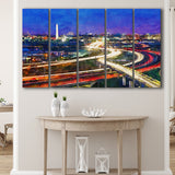 Washington Dc Skyline Highways Monuments 5 Pieces Extra Large Canvas Prints Wall Art Home Decor