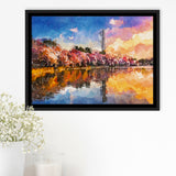 Washington Dc Usa Tidal Basin Monument City Art Watercolor Framed Canvas Prints Wall Art Home Decor,Floating Frame