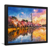 Washington Dc Usa Tidal Basin Monument City Art Watercolor Framed Art Prints Wall Art Decor,Framed Picture