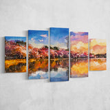 Washington Dc Usa Tidal Basin Monument 5 Pieces Mixed Canvas Prints Wall Art Home Decor