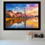 Washington Dc Usa Tidal Basin Monument City Art Watercolor Framed Art Prints Wall Art Decor,Framed Picture