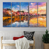 Washington Dc Usa Tidal Basin Monument 5 Pieces Extra Large Canvas Prints Wall Art Home Decor
