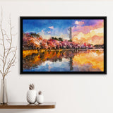 Washington Dc Usa Tidal Basin Monument City Art Watercolor Framed Canvas Prints Wall Art Home Decor,Floating Frame