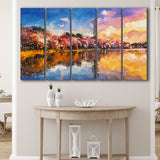 Washington Dc Usa Tidal Basin Monument 5 Pieces Extra Large Canvas Prints Wall Art Home Decor