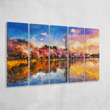 Washington Dc Usa Tidal Basin Monument 5 Pieces Extra Large Canvas Prints Wall Art Home Decor