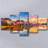 Washington Dc Usa Tidal Basin Monument 5 Pieces Mixed Canvas Prints Wall Art Home Decor