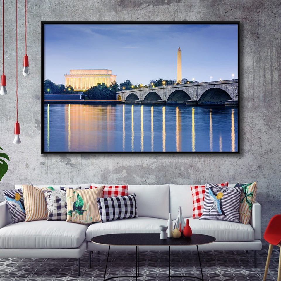 Washington City Framed Canvas Prints Wall Art Decor - Paiting Canvas, Art Prints, Floating Frame