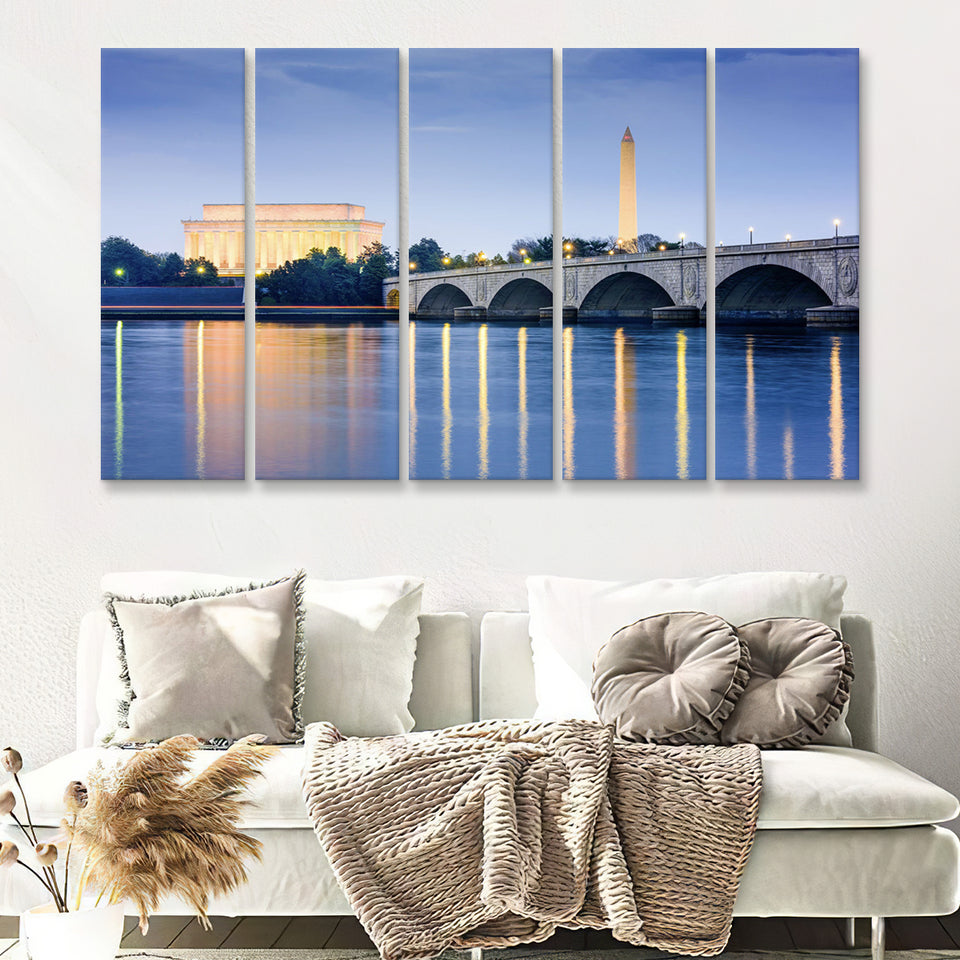 Washington City 5 Piece B Canvas Prints Wall Art Decor - Painting Canvas, Multi Panels