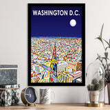 Washington DC Art City Night Landscape, City Art Print, Framed Art Print Wall Art Home Decor, Framed Picture
