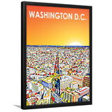 Washington DC Art City Sunset Landscape, City Art Print, Framed Art Print Wall Art Home Decor, Framed Picture