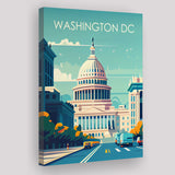 Washington DC Retro Art Print ,City Art Print, Large Canvas, Canvas Print Wall Art Home Decor