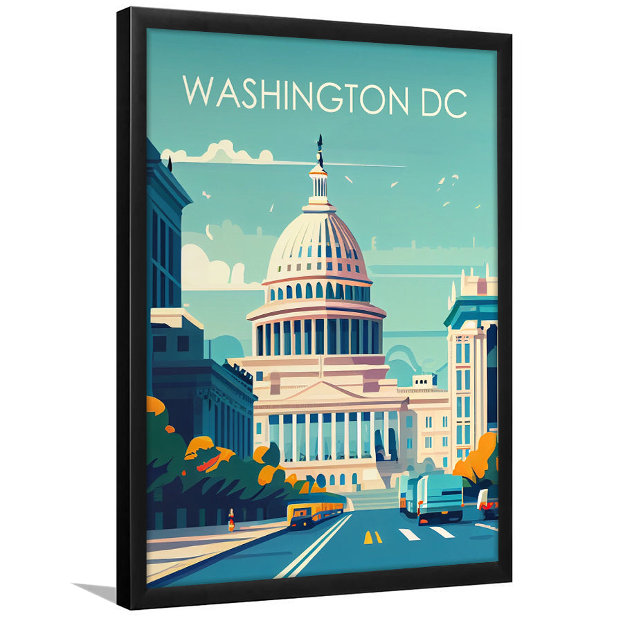 Washington DC Retro Art Print, City Art Print, Framed Art Print Wall A ...