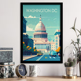 Washington DC Retro Art Print, City Art Print, Framed Art Print Wall Art Home Decor, Framed Picture