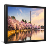 Washington DC USA at the tidal basin with Washington Monument Framed Art Prints Wall Decor - Painting Art, Wall Art, Home Decor